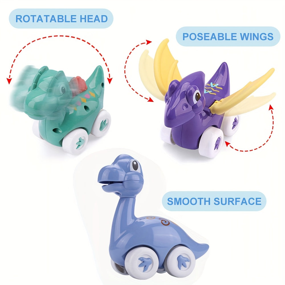 6 Pcs Dinosaur Car Toys Set