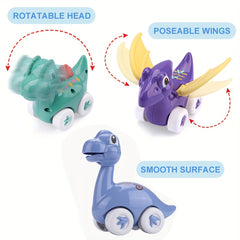 6 Pcs Dinosaur Car Toys Set