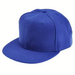 Solid Flat Brim Baseball Cap Hip Hop Peaked Cap