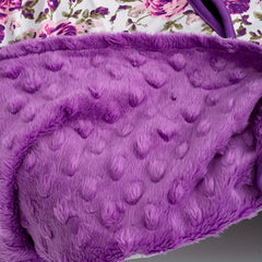 Girls Purple Floral Print Car Seat Sunshade Cover Canopy