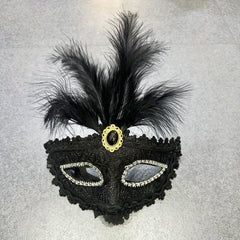 Venetian Style Feather Mask Half Face Princess Masquerade Halloween Party Mask