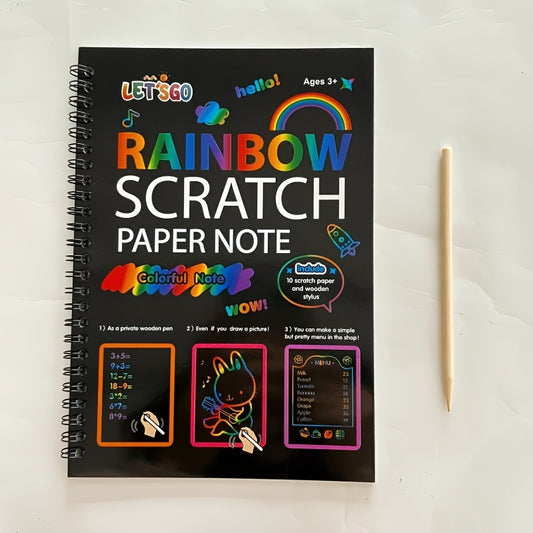 Rainbow Scratch Off Notebooks Arts & Crafts Kit for Kids