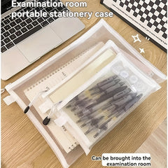 3pc Combination A4 A5 A6 Zipper Mesh Bag School Office Pencil Storage Folder