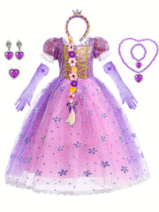 Princess Dress with Accessories Set for Party Performance
