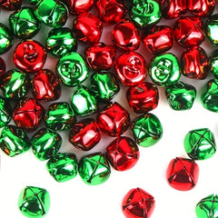 50pcs Jingle Bells Craft Bell Bulk Xmas Decor Red Green