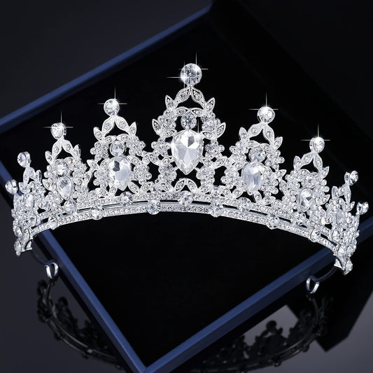 Silvery Rhinestone Crystal Crown Headband Princess Crown