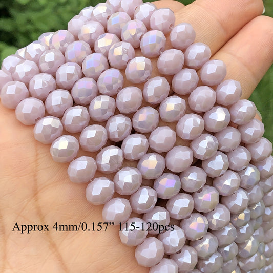 AB Violet Purple Rondelle Crystal Glass Beads Jewelry Making Spacer Beads