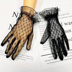 Net Tulle Lace Bridal Wedding Gloves