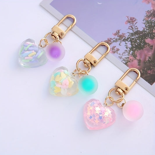 Heart Shape Alloy Keychain for Girls Y2K Car Key Chain