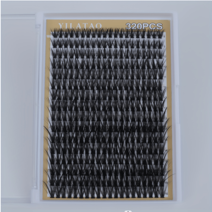 320Pcs Cluster Lashes 40D D Curl Mix 9-16mm Individual Eyelashes Clusters
