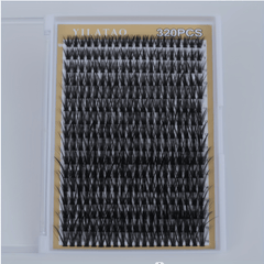 320Pcs Cluster Lashes 40D D Curl Mix 9-16mm Individual Eyelashes Clusters