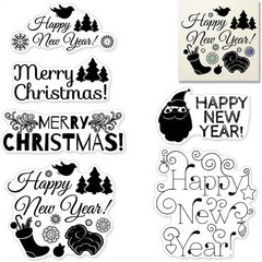 Christmas Words Clear Stamps - Xmas Theme Blessing Sentiment Emboss