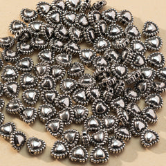 100pcs Retro Heart Beads DIY Jewelry Making Accessories
