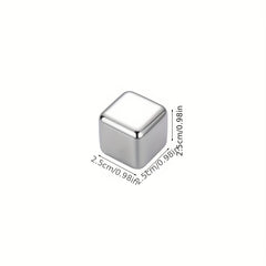 3pcs Stainless Steel Ice Cube Reusable Chilling Whiskey Stones