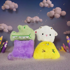 4pcs Animal Family Plush Toys Bear, Sheep, Crocodile, Yellow Chick