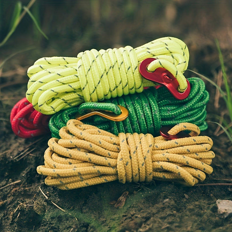 Windproof Reflective Rope for Camping, 4mm Thick Polyester Rope