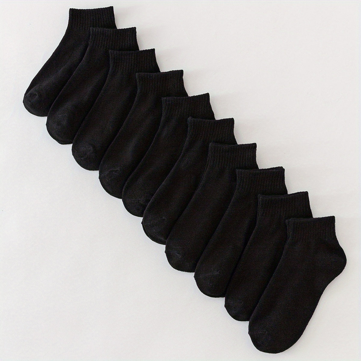 10 Pairs Short Solid Socks Comfy All match Women's Stockings