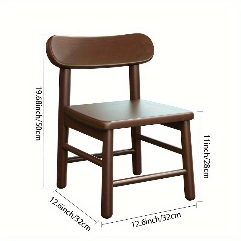 Small Stool With Back Walnut Solid Wood Chair Adult