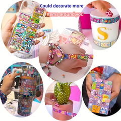 Reusable Cartoon Character Bead Stickers Mixed Craft Beads Assorted Patterns