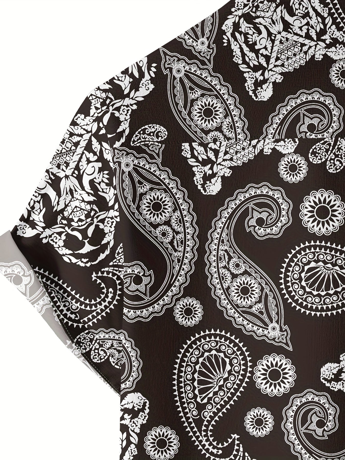 Men's Paisley Print Bowling Shirt Camp Collar Short Sleeves Hawaiian Shirt