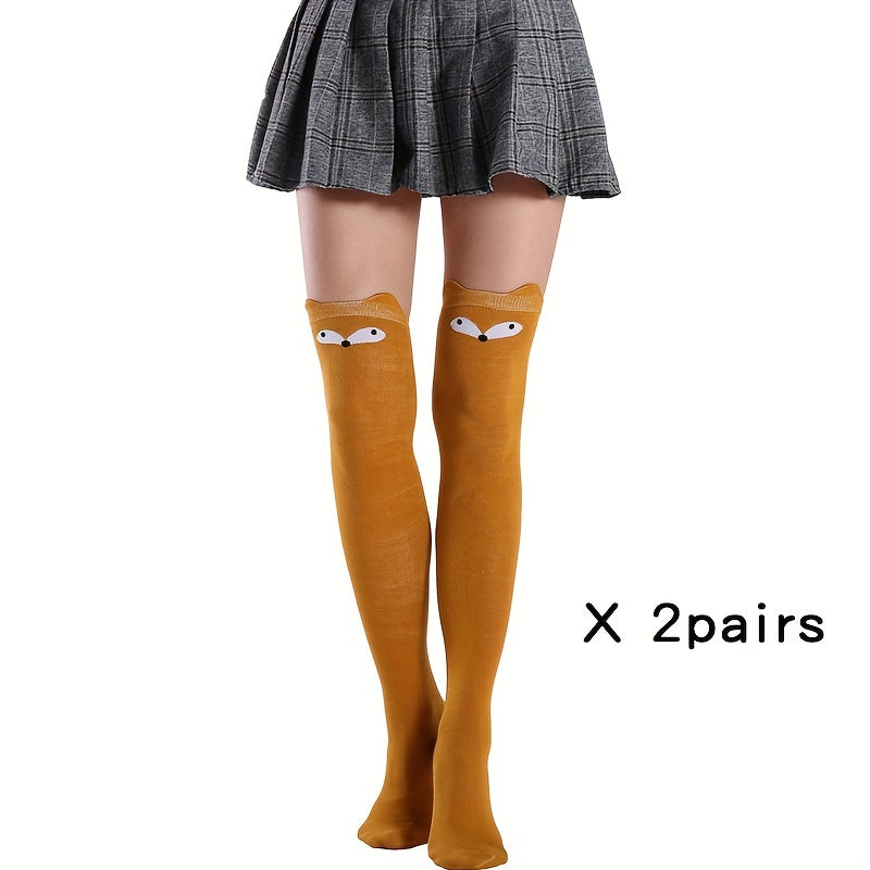 Cartoon Thigh High Socks & Over The Knee Stockings - 3 Pairs