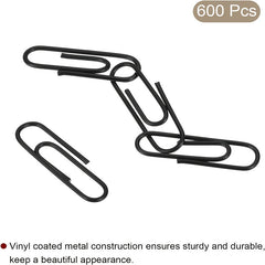 600pcs Small 1 inch Paper Clips with Box - Vinyl Coated Anti Tear