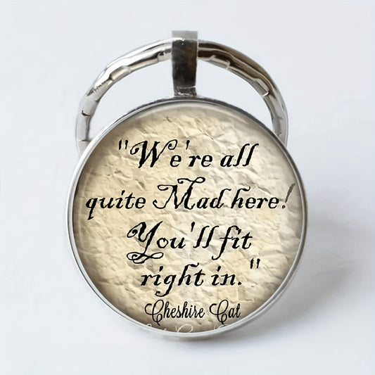 Vintage English Handwriting Keychain Necklace Bag Charm Accessories