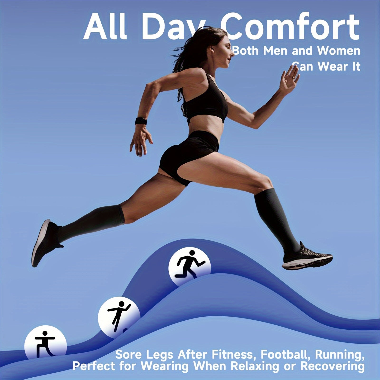 2 Pairs Open Toe Compression Socks for Women and Men