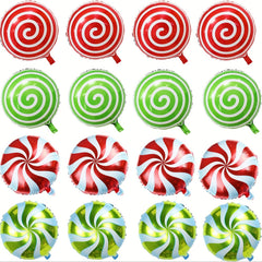 8pcs Christmas Candy Swirl Mylar Foil Balloons 45 72 Cm