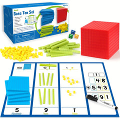 136pc Base Ten Blocks & Activities Set for Math Education