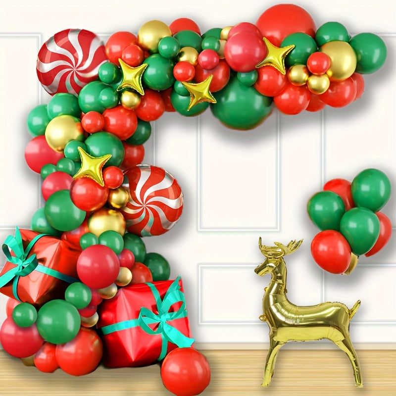 101pcs Christmas Red Windmill Balloon Arch Set for Party Decoration