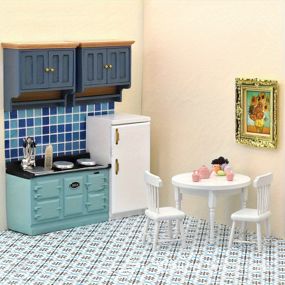 1:12 Scale Dollhouse Gas Stove Cream Wind Kitchen