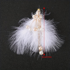2pcs Pearl Fluffy Hair Clip Barrette Bridal Wedding Headwear