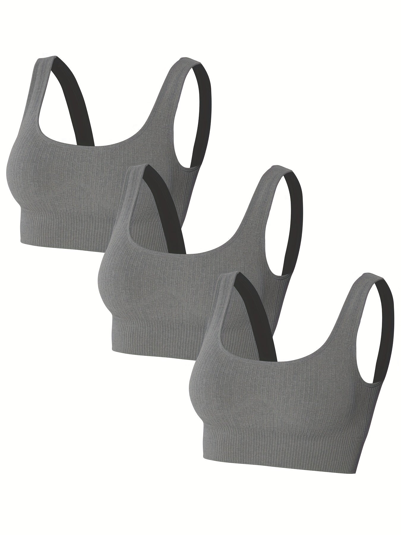 3pcs Women's Seamless Gym Yoga Sports Bras Comfortable Running Tank Tops