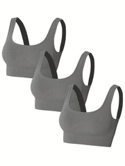 3pcs Women's Seamless Gym Yoga Sports Bras Comfortable Running Tank Tops