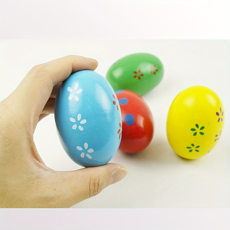 Colorful Wooden Sand Eggs Instruments for Kids