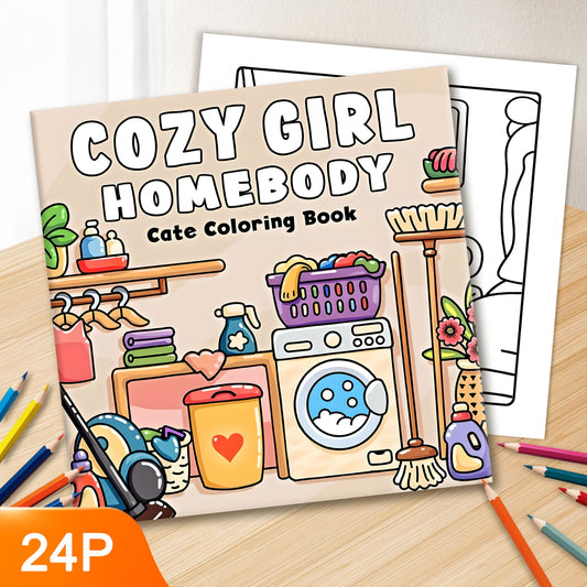 Cozy Girl Coloring Book for Adults - 24 Pages of Colorful Patterns