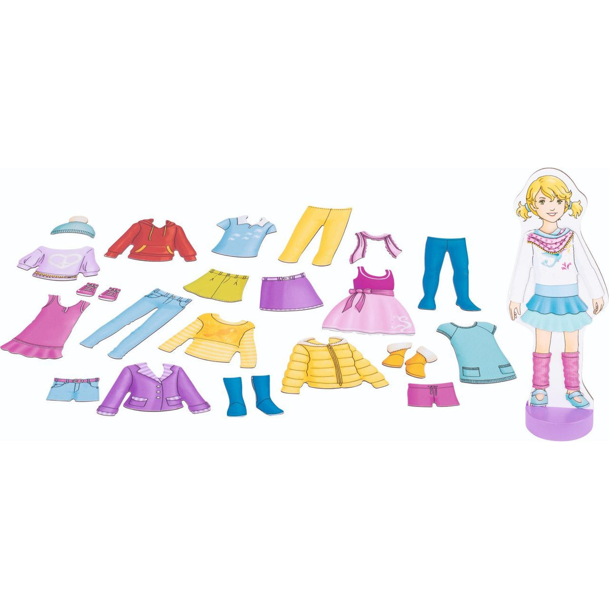 Dress-Up Doll 10 Outfits 28pcs Clothing Set