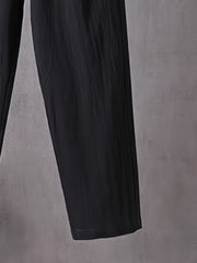 Women's Plus Elastic High Rise Loose Fit Trousers With Pockets