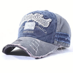 Vintage Washed Embroidered Baseball Cap Sunscreen Hat for Men & Women