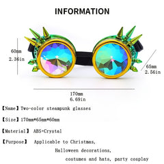 Colorful Steampunk Kaleidoscope Goggles Cosplay Glasses