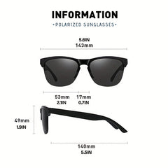 Polarized Round Sunglasses Vintage Half Frame UV400 Protection Outdoors