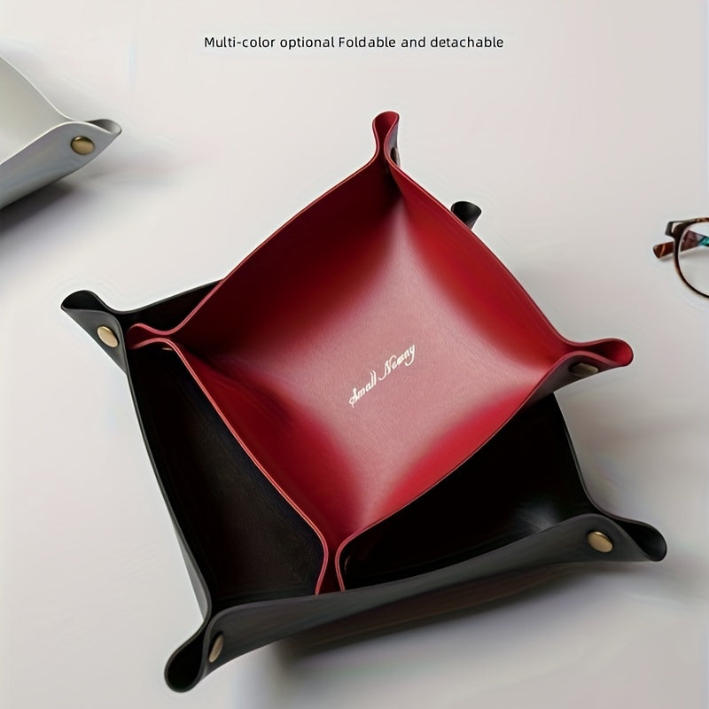 Nordic Style PU Leather Storage Tray Organizer