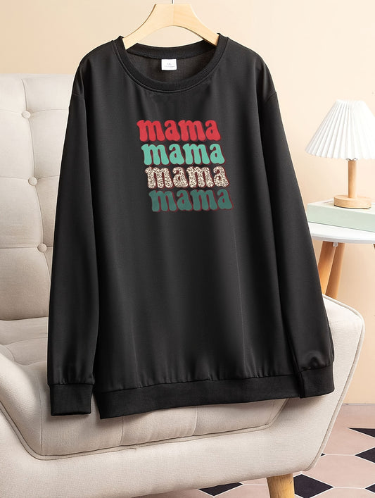 Women's Plus Size Colorful Letter Print Lounge Top
