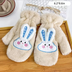 Winter Mittens Cycling Plush Thick Windproof Warm Gloves