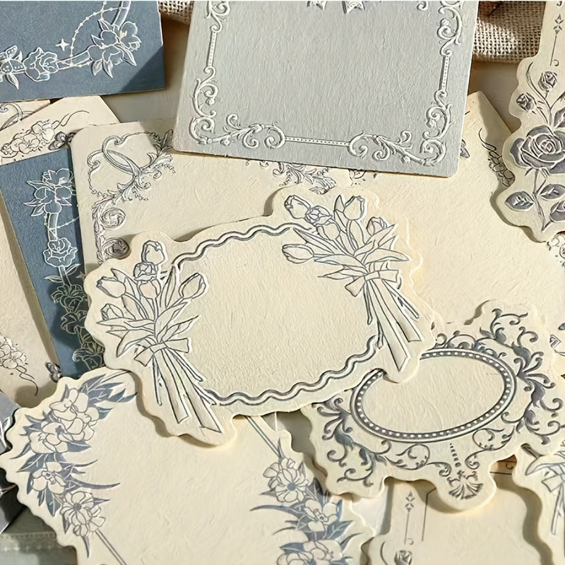 Lace Embossed Cow Paper Notes Floral Bow Scrapbooking Journaling Craft
