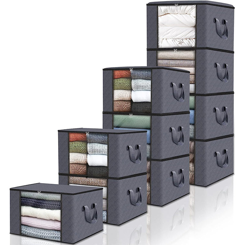 10Pack Clothes Storage Foldable Blanket Storage Bags