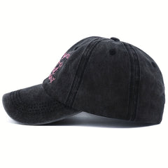Vintage Letter Embroidered Baseball Cap Washed Distressed Dad Hat