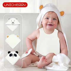 Hooded Baby Towels Soft Coral Fleece Bath Towel With Bear Ears