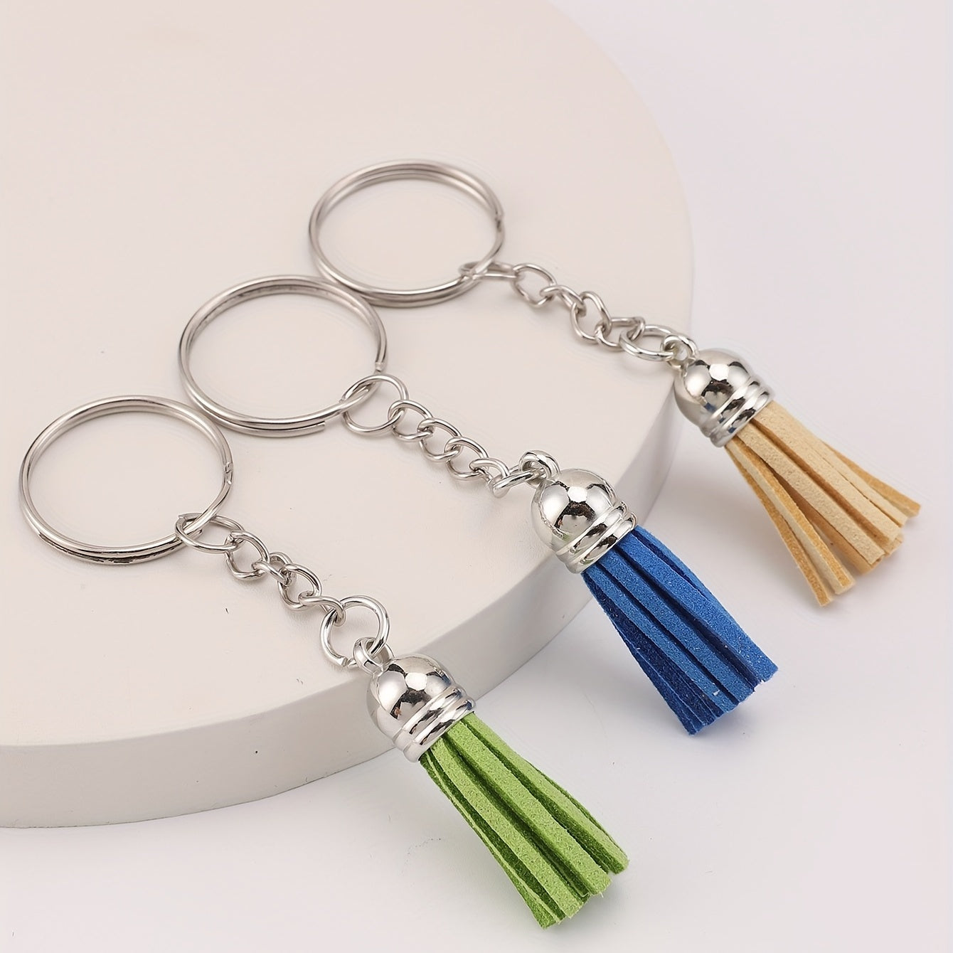 32pcs Candy Tassel Keychain Leather Key Ring Bag Charm Birthday Party Favors